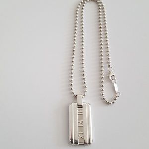 Tiffany & Co. Atlas Dog Tag Ball Chain Necklace